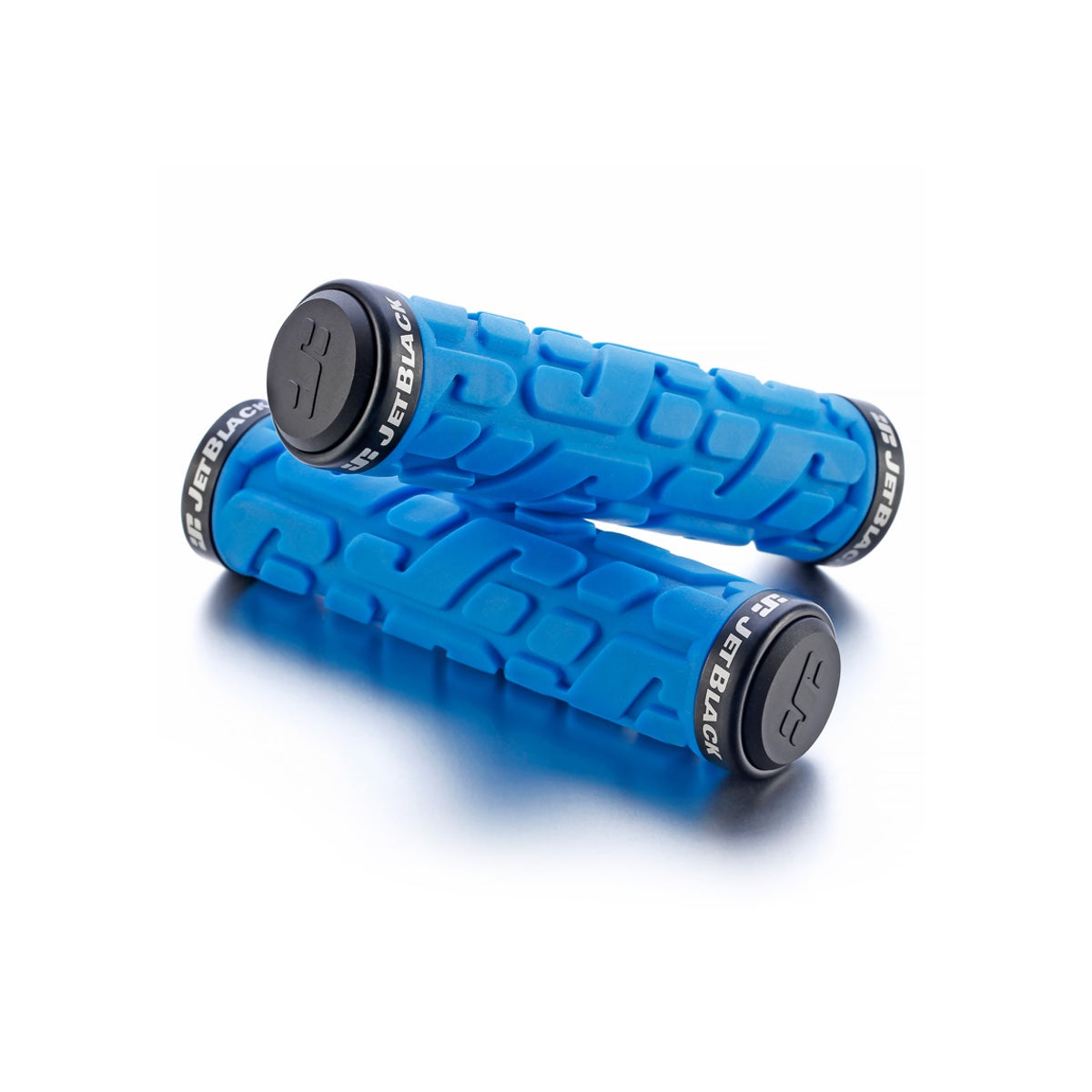 Jet Black Rivet Lock On Grips - Blue/Black