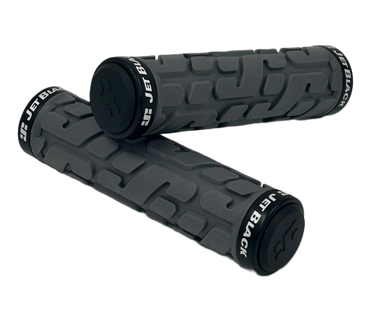 Jet Black Rivet Lock On Grips - Grey/Black