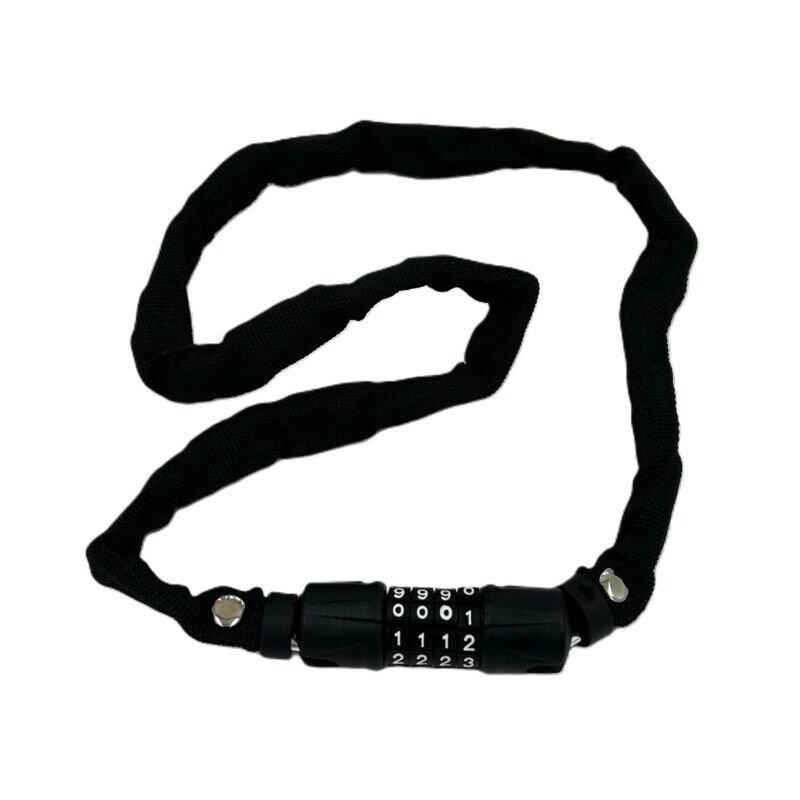 Jet Black Chain Combo Lock - 3.5mm x 900mm