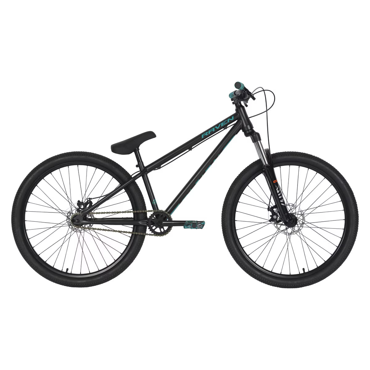 Raven Onyx 26" Dirt Jump Mountain Bike - Black/Teal