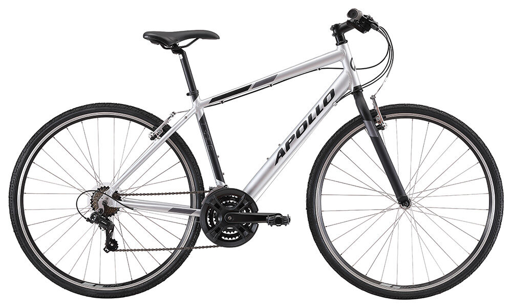 Apollo Trace 10 Flat Bar Road Bike - Matte Silver/Black
