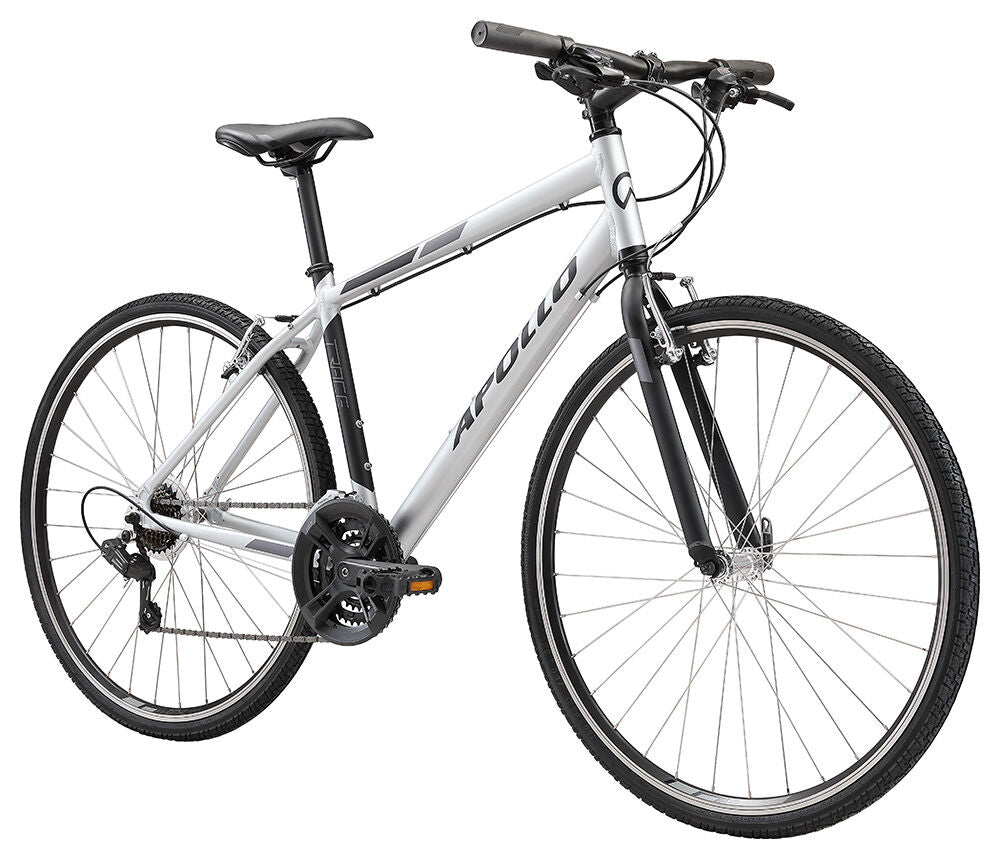 Apollo Trace 10 Flat Bar Road Bike - Matte Silver/Black