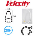 Velocity Deep V 700C Rim - 28H - Presta - D/W - White