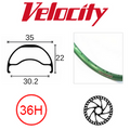Velocity Blunt 35 29" Rim - 36H - Presta Valve - Disc Brake - D/W - Green - Tubeless Ready