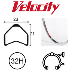 Velocity Major Tom 700C Tubular Rim - 32H - Presta Valve - D/W - Hand Polished