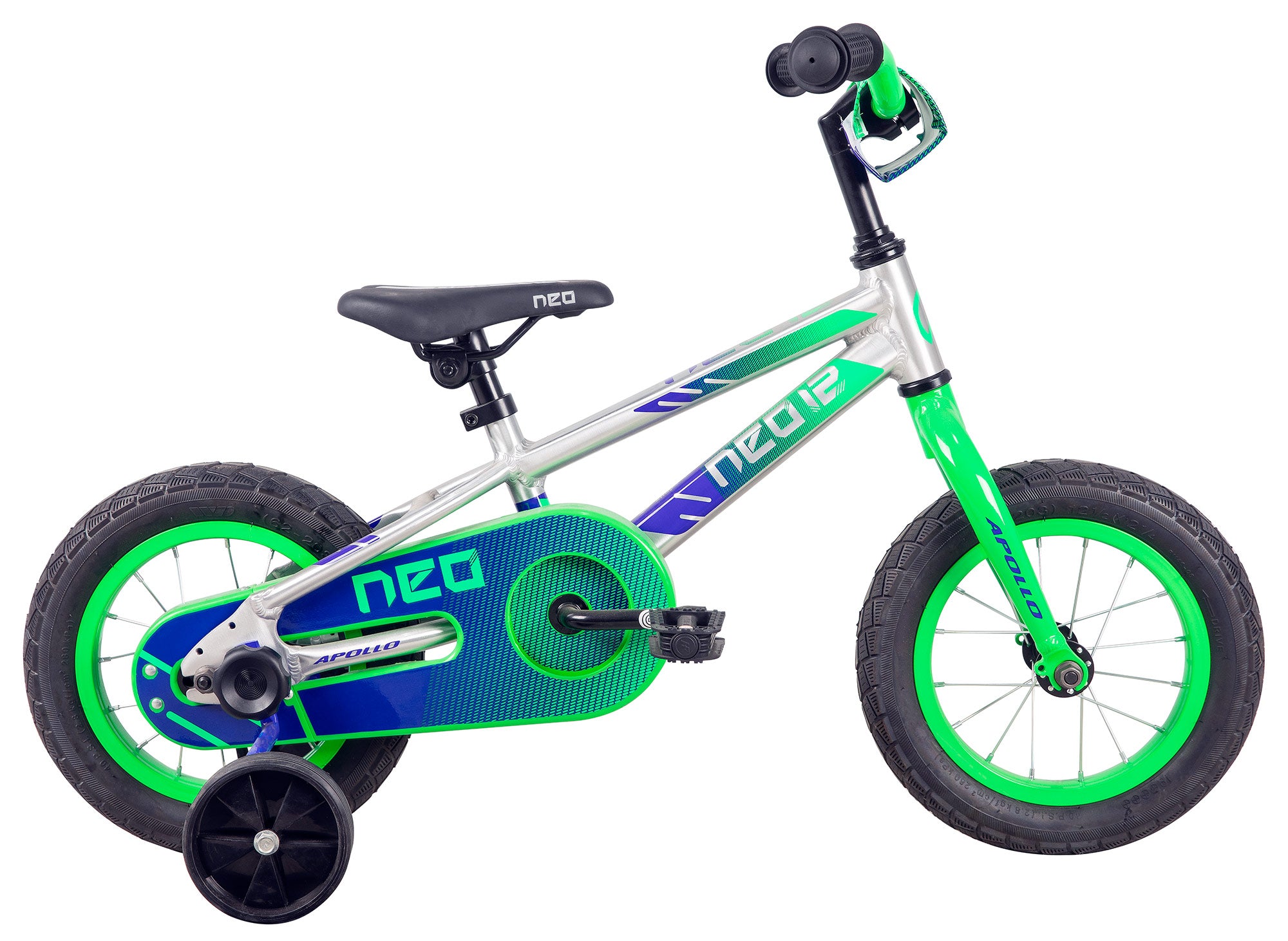 Neo+ 12 Boys 12" Bike - Brushed Alloy Green/Blue Fade