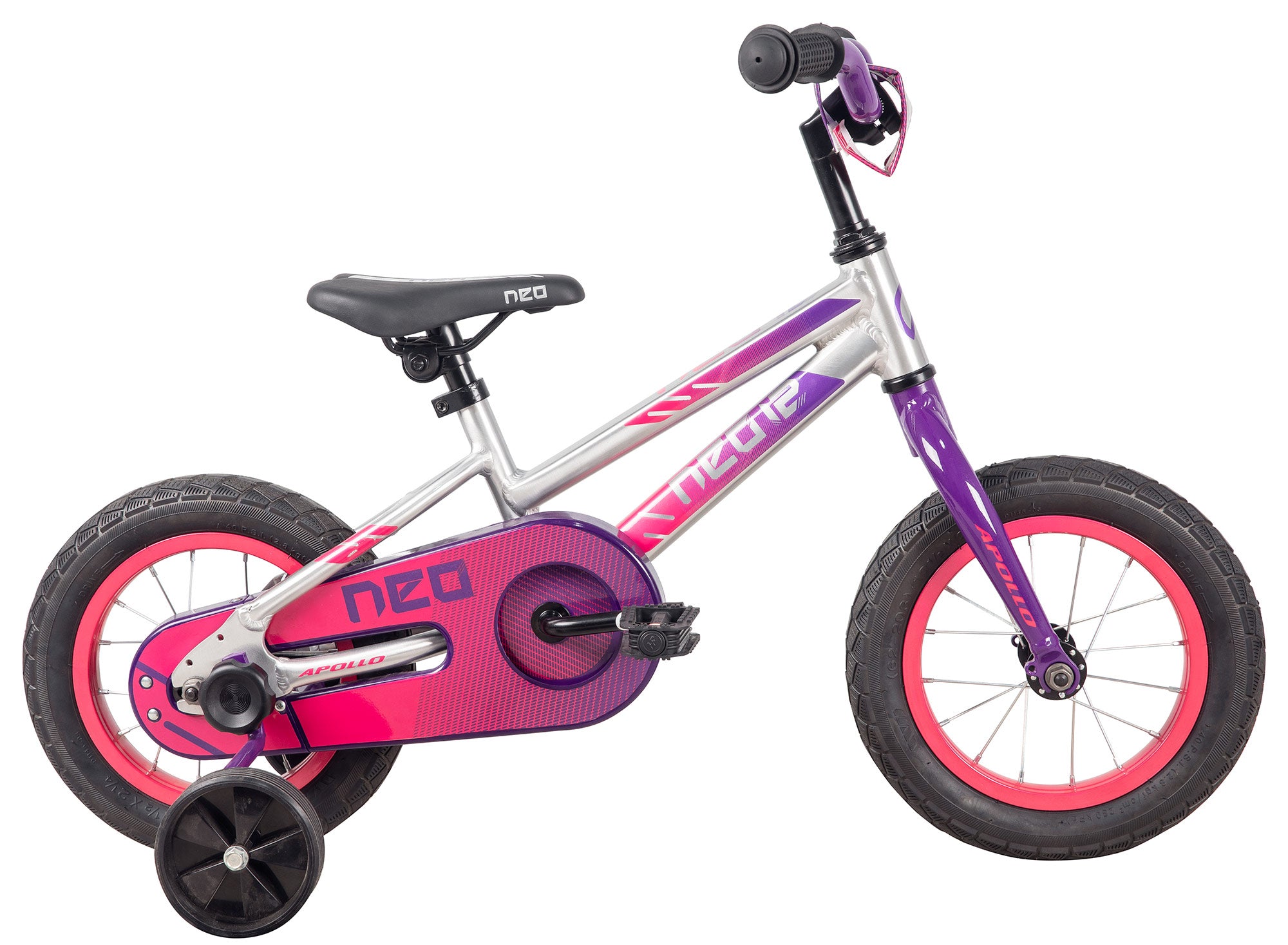 Neo+ 12 Girls 12" Bike - Brushed Alloy Purple/Pink Fade
