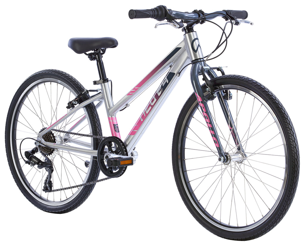 Neo+ 24 7 Speed Girls 24" Bike - Brushed Alloy/Charcoal