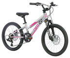 Neo Disc+ Girls 20" 6 Speed Mountain Bike - Brushed Alloy/Pink