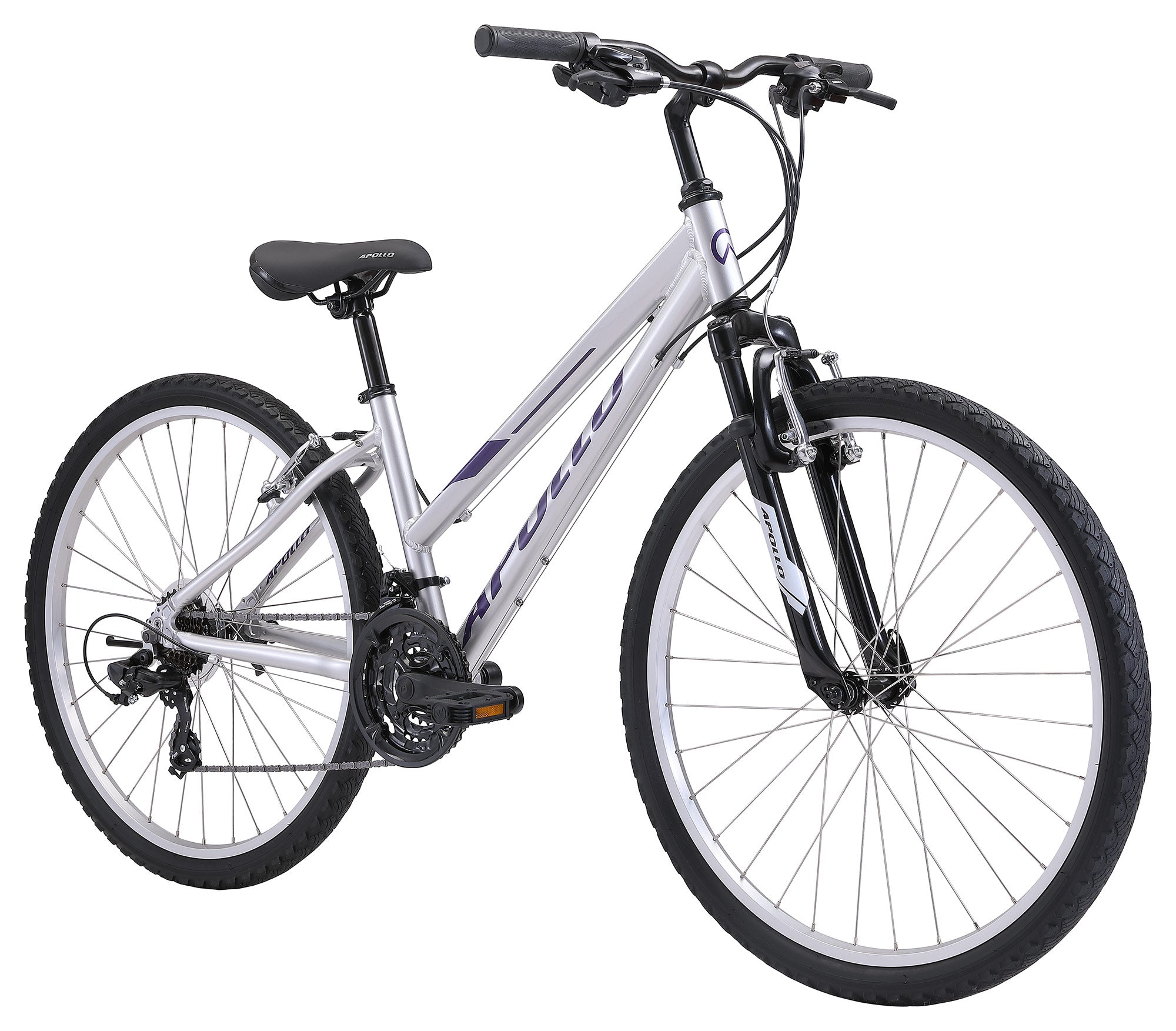 Apollo Summit 10 Girls Mountain Bike - Gloss Silver/Purple